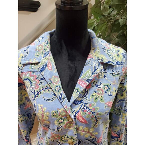 The Tog Shop Womens Multicolor Floral Single Breast 4 Button Jacket Petite Small - Picture 12 of 13